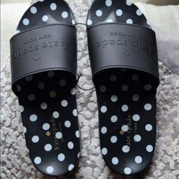 kate spade | Shoes | Kate Spade Slide Sandals Size 7 Polka Dot Womens Style  Sunny | Poshmark